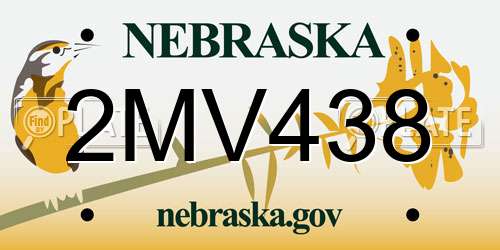 2MV438 Nebraska License Plate