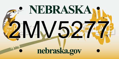 2MV5277 Nebraska License Plate