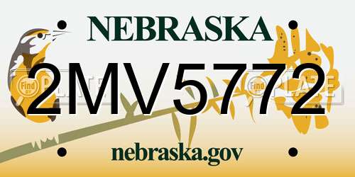 2MV5772 Nebraska License Plate