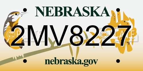 2MV8227 Nebraska License Plate
