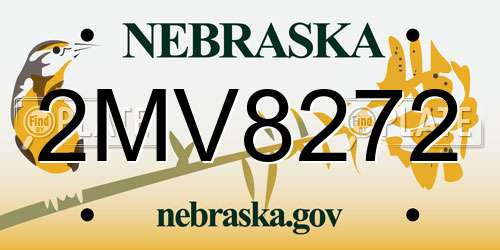 2MV8272 Nebraska License Plate