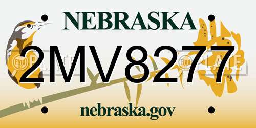 2MV8277 Nebraska License Plate