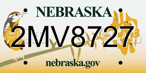 2MV8727 Nebraska License Plate