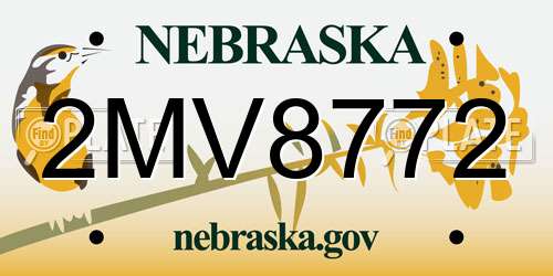 2MV8772 Nebraska License Plate