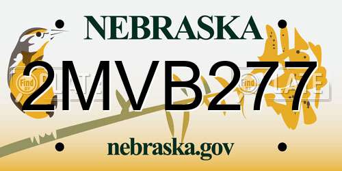2MVB277 Nebraska License Plate