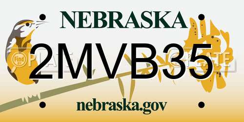 2MVB35 Nebraska License Plate