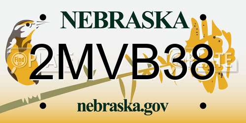 2MVB38 Nebraska License Plate