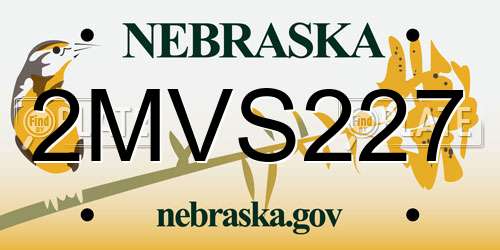 2MVS227 Nebraska License Plate