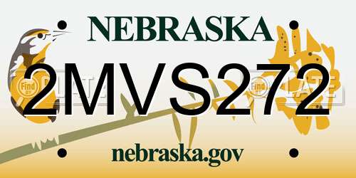 2MVS272 Nebraska License Plate
