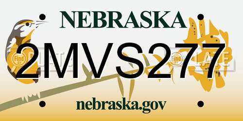 2MVS277 Nebraska License Plate
