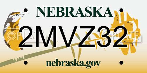 2MVZ32 Nebraska License Plate