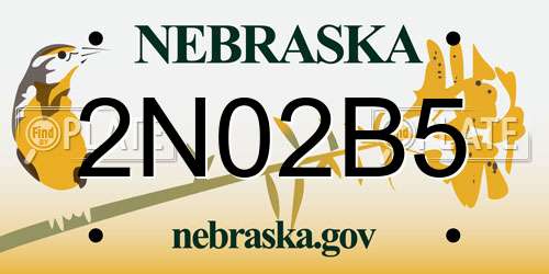 2N02B5 Nebraska License Plate