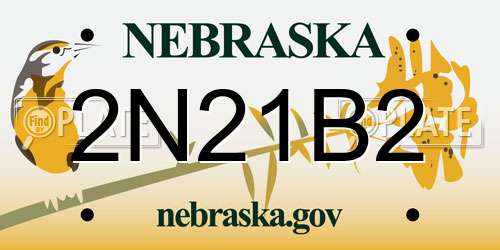 2N21B2 Nebraska License Plate