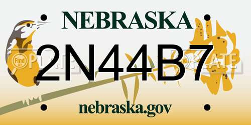2N44B7 Nebraska License Plate