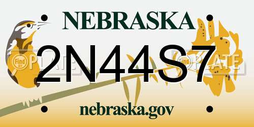2N44S7 Nebraska License Plate