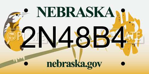 2N48B4 Nebraska License Plate