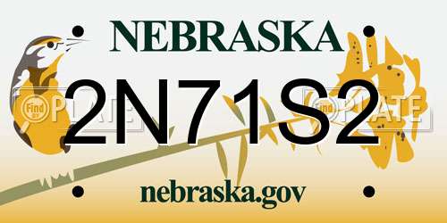 2N71S2 Nebraska License Plate