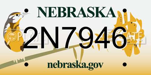2N7946 Nebraska License Plate