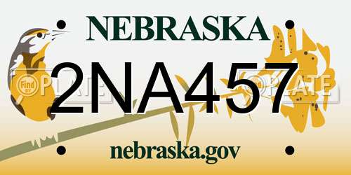 2NA457 Nebraska License Plate