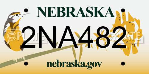 2NA482 Nebraska License Plate