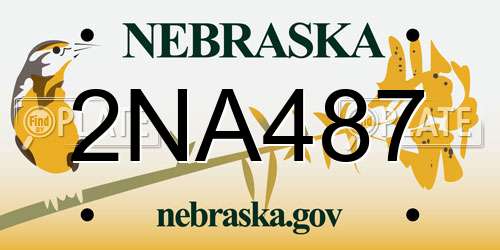 2NA487 Nebraska License Plate