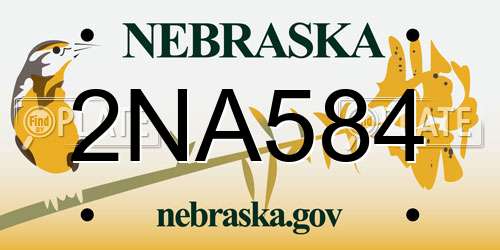 2NA584 Nebraska License Plate