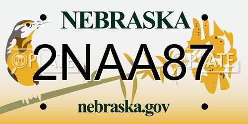 2NAA87 Nebraska License Plate