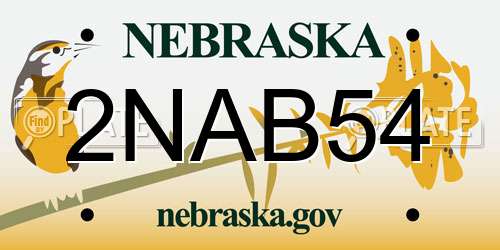 2NAB54 Nebraska License Plate