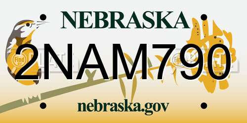 2NAM790 Nebraska License Plate