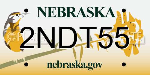 2NDT55 Nebraska License Plate
