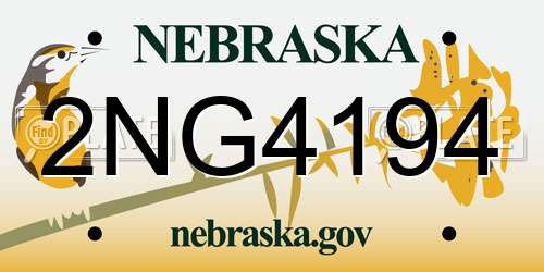 2NG4194 Nebraska License Plate