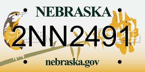 2NN2491 Nebraska License Plate