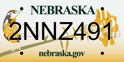 2NNZ491 Nebraska License Plate