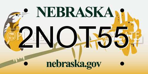 2NOT55 Nebraska License Plate