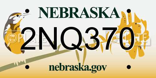 2NQ370 Nebraska License Plate