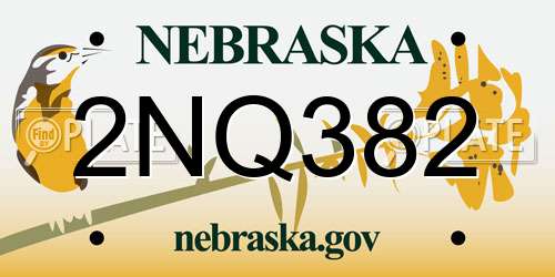 2NQ382 Nebraska License Plate