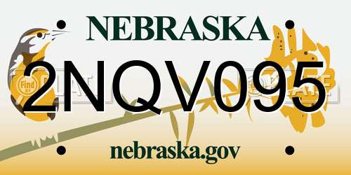 2NQV095 Nebraska License Plate
