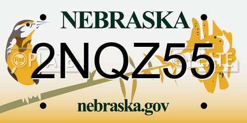 2NQZ55 Nebraska License Plate