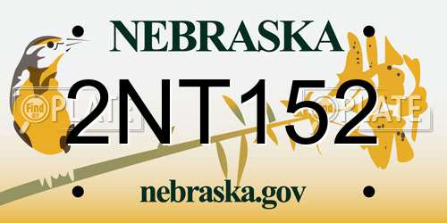 2NT152 Nebraska License Plate