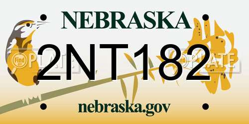 2NT182 Nebraska License Plate