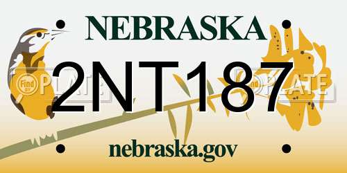 2NT187 Nebraska License Plate