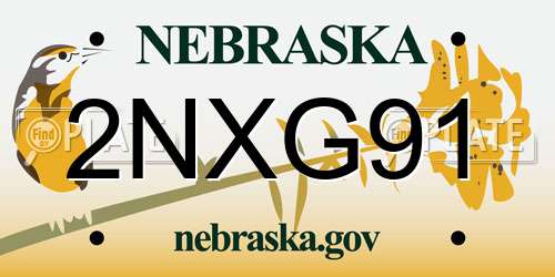 2NXG91 Nebraska License Plate