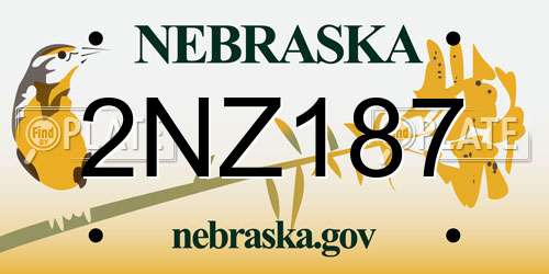 2NZ187 Nebraska License Plate
