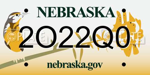 2O22Q0 Nebraska License Plate