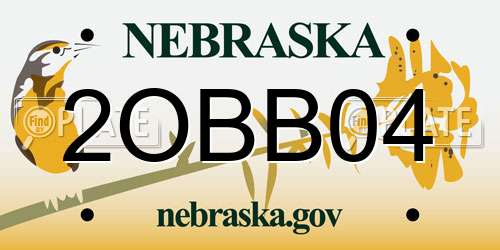 2OBB04 Nebraska License Plate