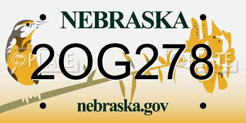 2OG278 Nebraska License Plate