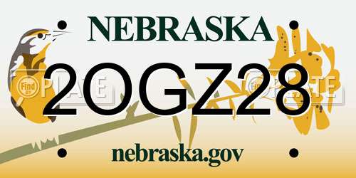 2OGZ28 Nebraska License Plate