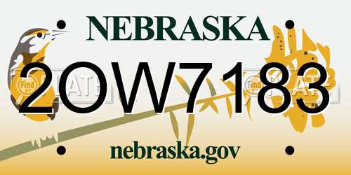 2OW7183 Nebraska License Plate