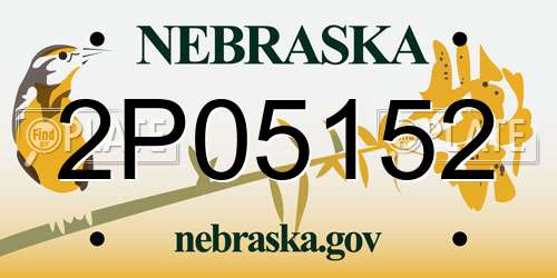 2P05152 Nebraska License Plate