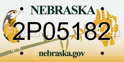 2P05182 Nebraska License Plate